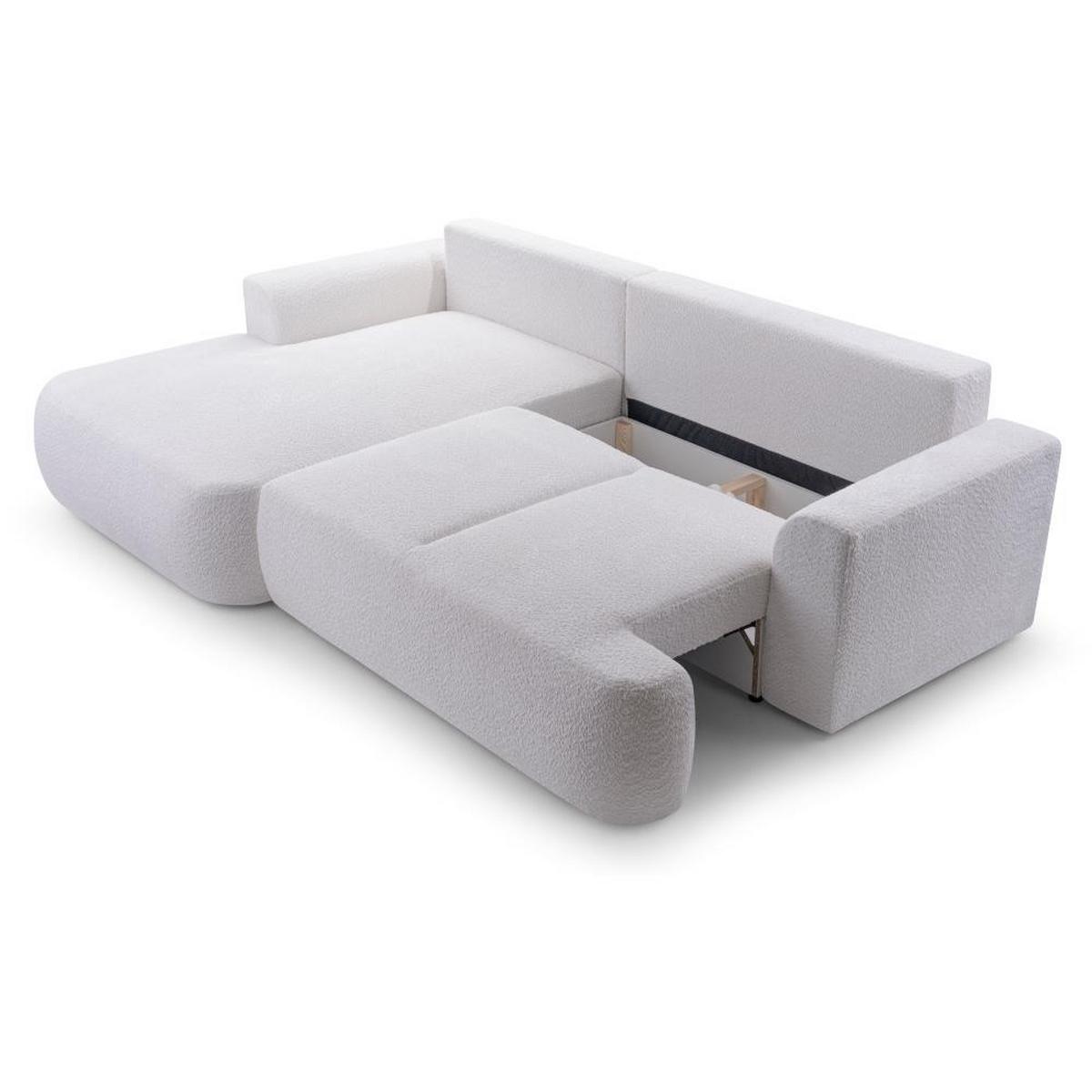 ECKSCHLAFSOFA Vento hellgrau links - Hellgrau/Schwarz, Textil (260/168cm) - Beautysofa