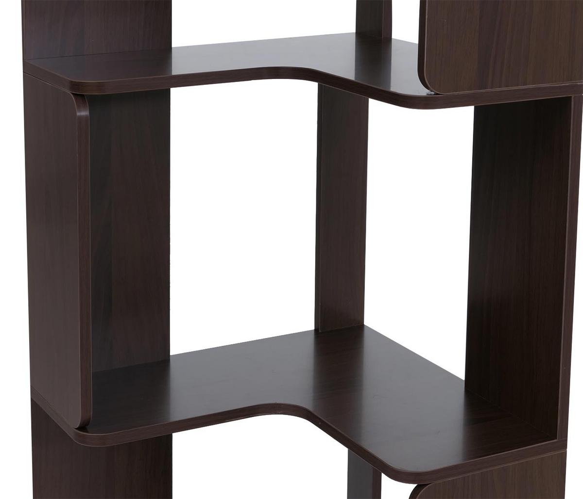 ECK-BÜCHERREGAL Walnuss Dekor - Walnussfarben, Holz (40/175/40cm) - MCW
