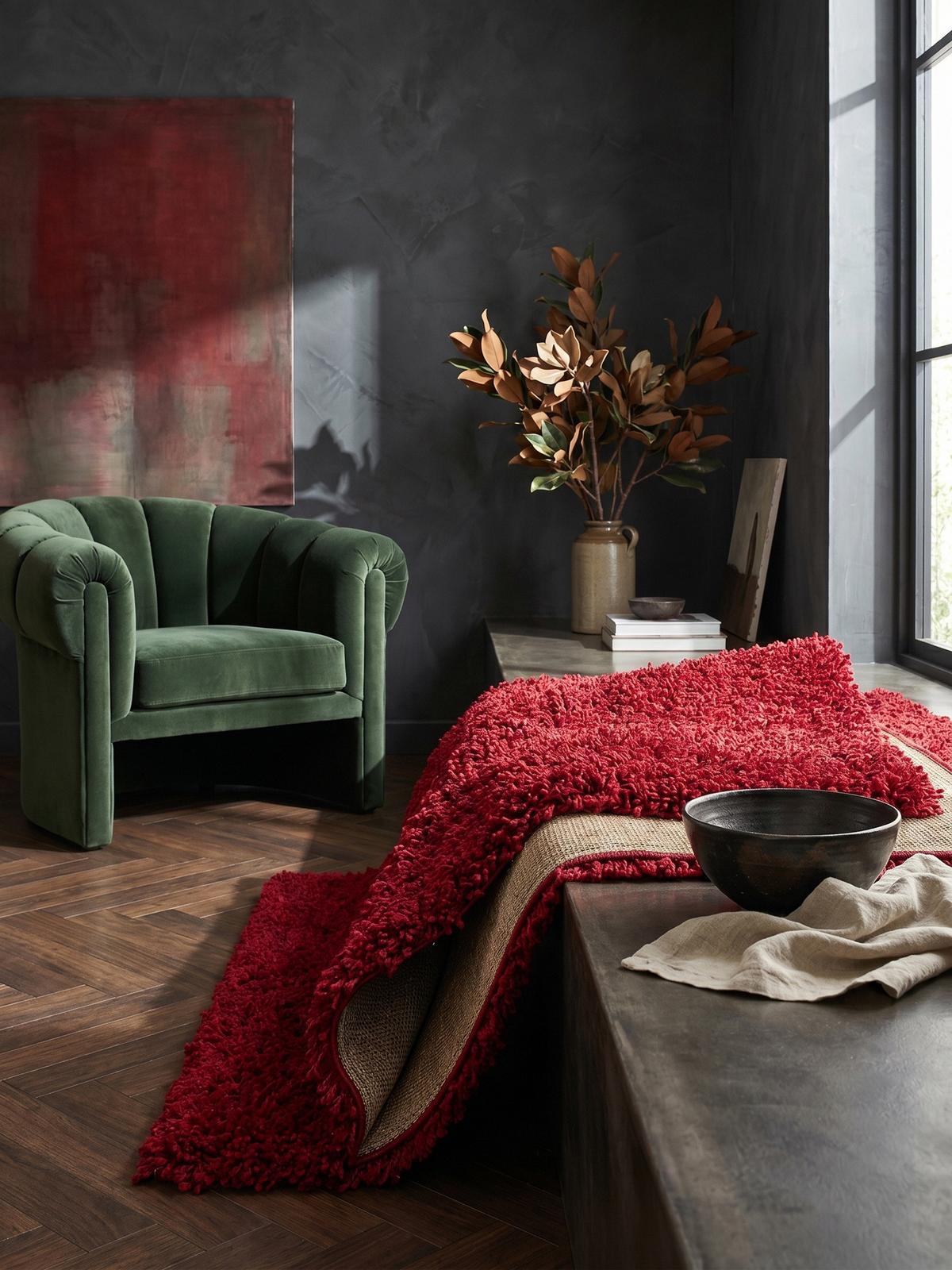 HOCHFLORTEPPICH RHEIN, einfarbig, aus Polypropylen, Rot, 200 x 290 cm - Rot, Textil (290/200cm) - KADIMA DESIGN