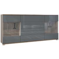 SIDEBOARD Bari Grau Hochglanz - Grau, Holzwerkstoff (166.5/75.5/35cm) - Vladon