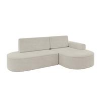 ECKSOFA mit Schlaffunktion und Bettkasten Ottomane Rechts MARI-L1-S - 283x167x73 cm Beige Cord - Schwarz/Cappuccino, Holzwerkstoff/Kunststoff (167/283cm) - ALTDECOR