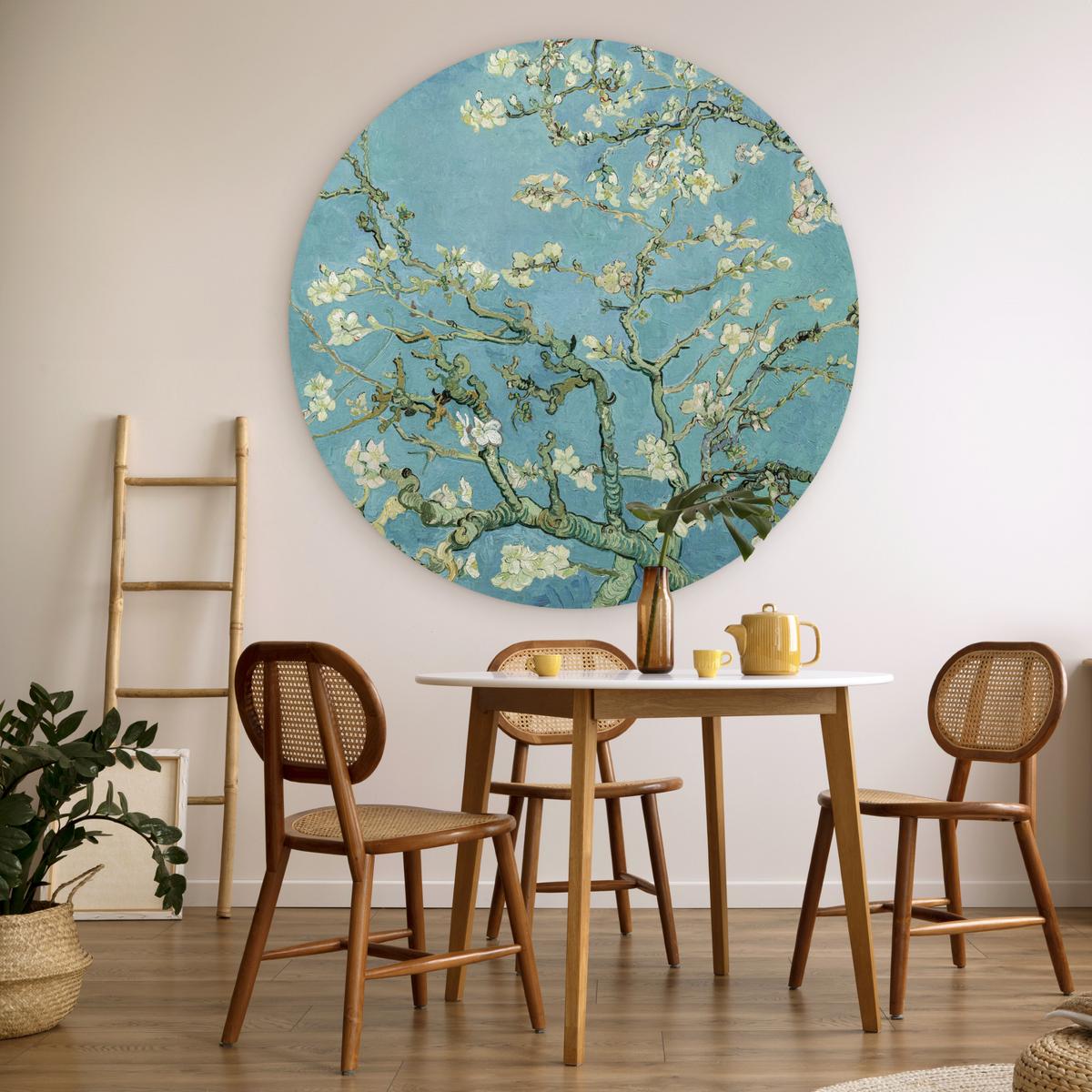 WANDBILD Van Gogh - Mandelblüte - Alte Meister - Kunst - Vintage Wandbild 120x120 cm - Pastellblau, Kunststoff (120/120cm) - MuchoWow