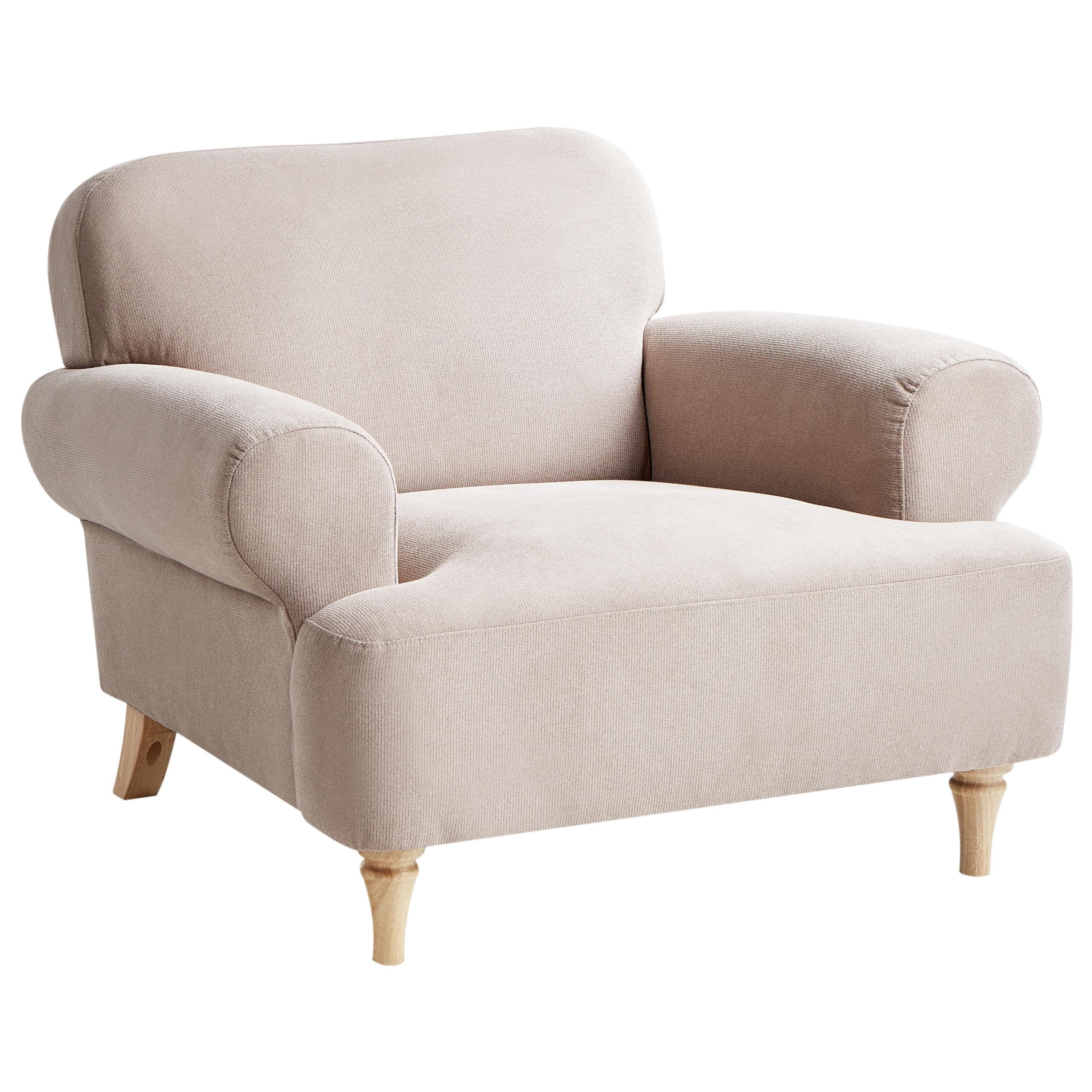 SESSEL Taupe Kiberg - Taupe/Braun, Textil (103/83/98cm) - Beliani