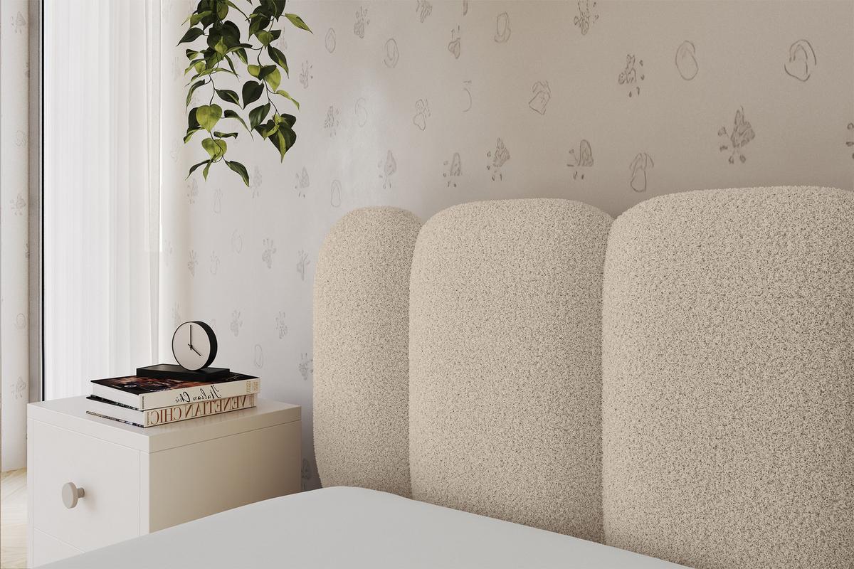EINZELLBETT Jugendbett mit Bettkasten, Rechts - AVRY 80x200 Dunkelbeige - Taupe, Holzwerkstoff/Textil (80/200cm) - ALTDECOR