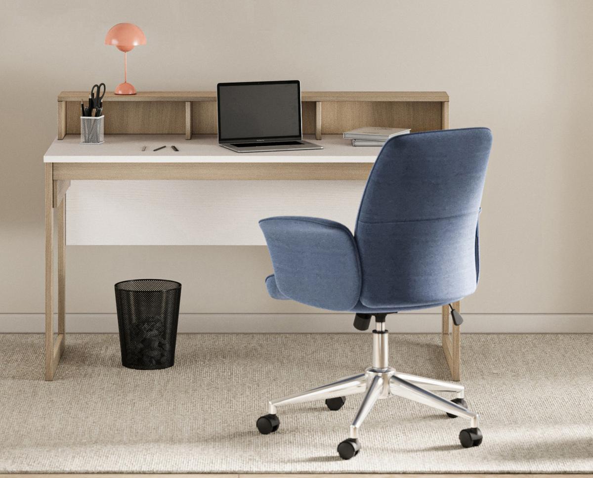 SCHREIBTISCH weiß und Eiche, Laptoptisch skandinavisch 120 cm - Eichefarben/Weiß, Holzwerkstoff (60/120/91cm) - Furn.Design
