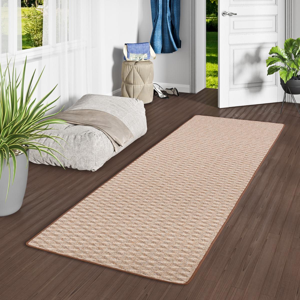 SCHLINGEN LÄUFER MODERN DIAMOND - Cognac, Textil (100/100cm) - Snapstyle