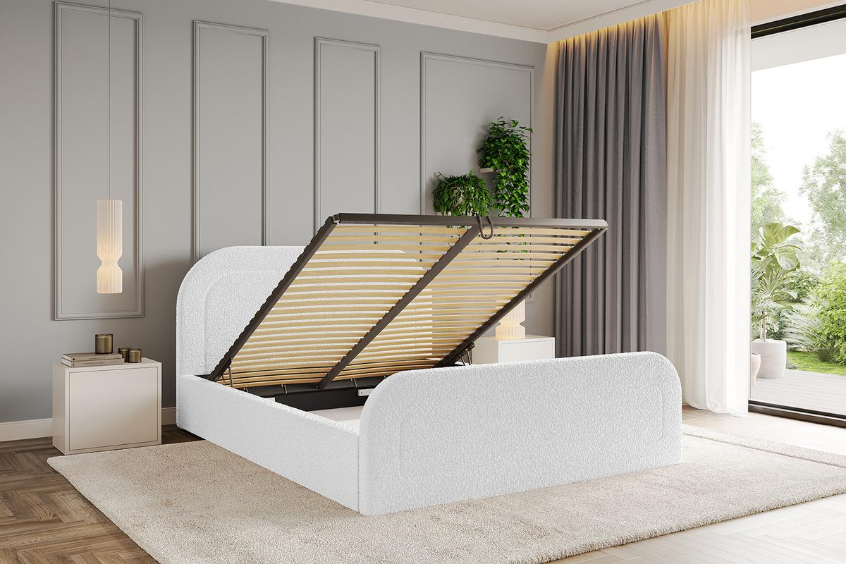 POLSTERBETT mit Bettkasten, Fußteil und Lattenrost, Boxbett ohne Matratze - LERAY-Z 120x200 Weiß - Weiß, Holzwerkstoff/Textil (120/200cm) - ALTDECOR