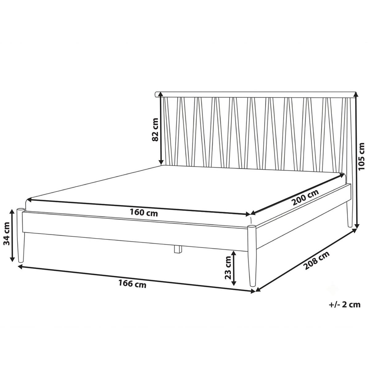 BETT mit Lattenrost 160/200 Kiefernholz Hellbraun Urdos - Hellbraun, Holz (160/200cm) - Beliani