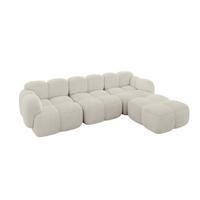 ECKSOFA modulares Sofa Rechts Miko-L2 302x205x75 Creme Cord - Schwarz/Mokka, Holzwerkstoff/Kunststoff (302/205cm) - ALTDECOR