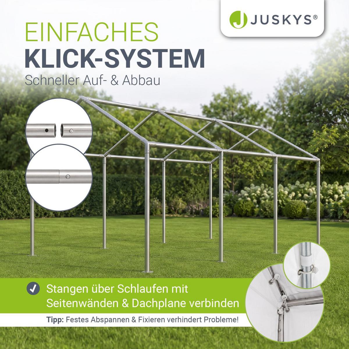 FESTZELT Partyzelt Gala weiß 4x6 m - Weiß, Kunststoff (400/300/600cm) - Juskys