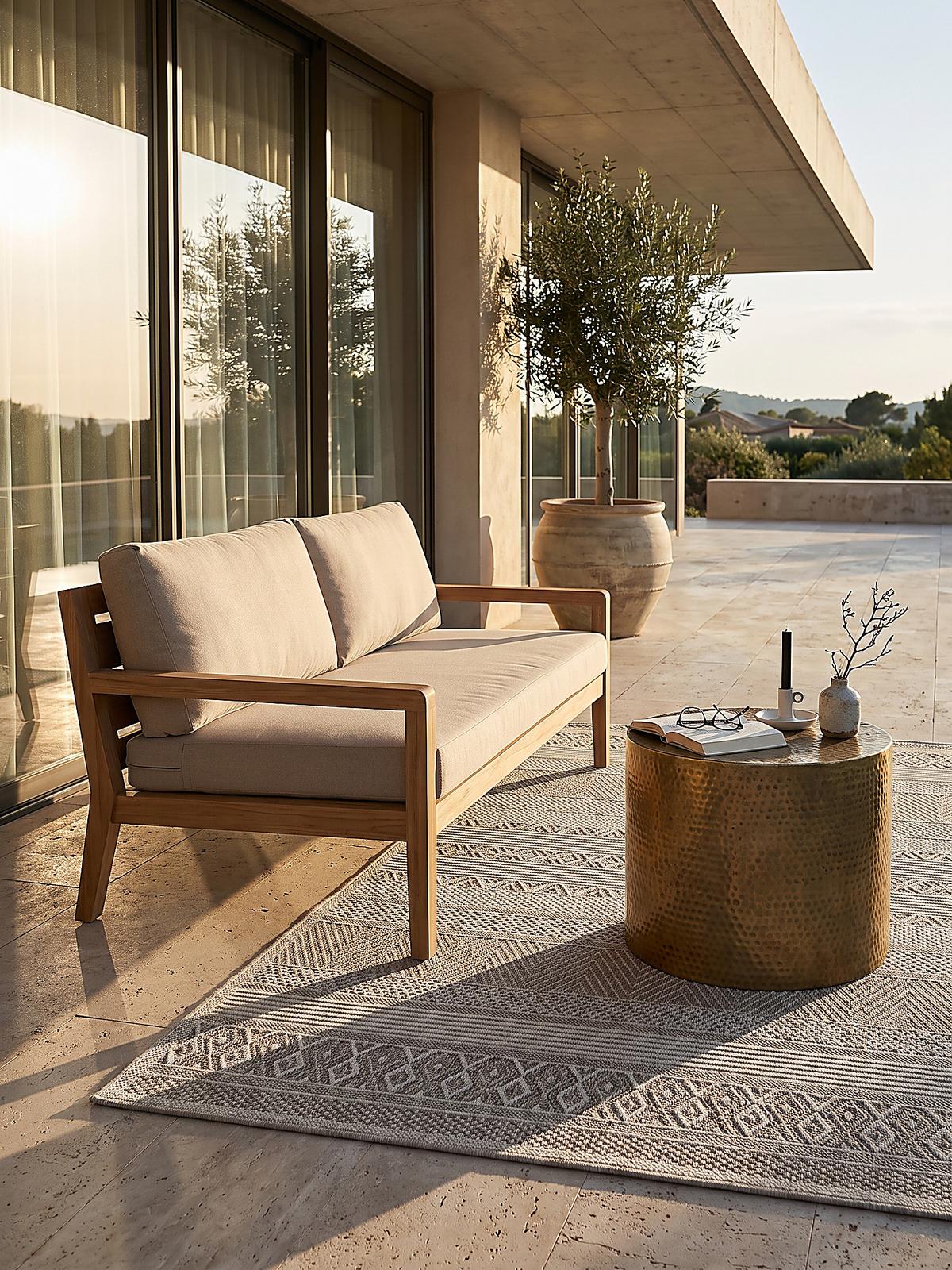 TEPPICH Flachgewebe ESERA Gestreift Polypropylen Beige 160 x 220 cm - Beige, Textil (160/220cm) - KADIMA DESIGN