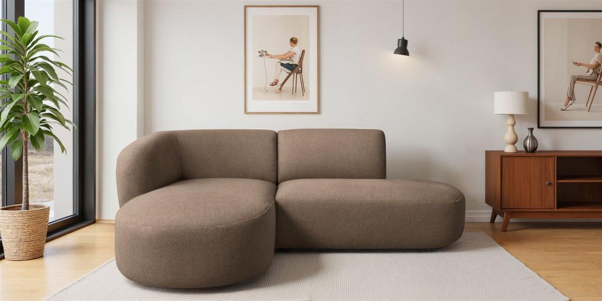 ECKSOFA Babette - Braun, Holzwerkstoff/Textil (188/242cm) - Fun Möbel