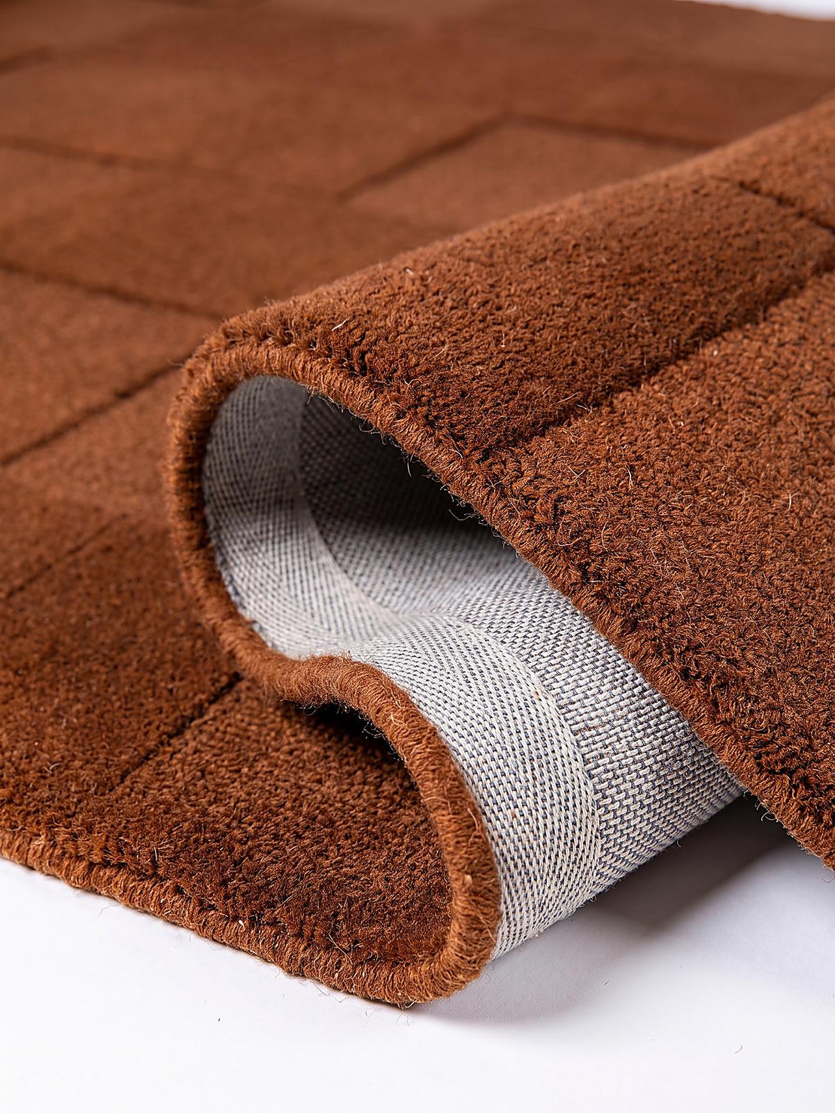 WOLLTEPPICH handgetuftet DEBEN, Schachbrettmuster, Terrakotta, 160 x 230 cm - Orange, Textil (160/230cm) - KADIMA DESIGN