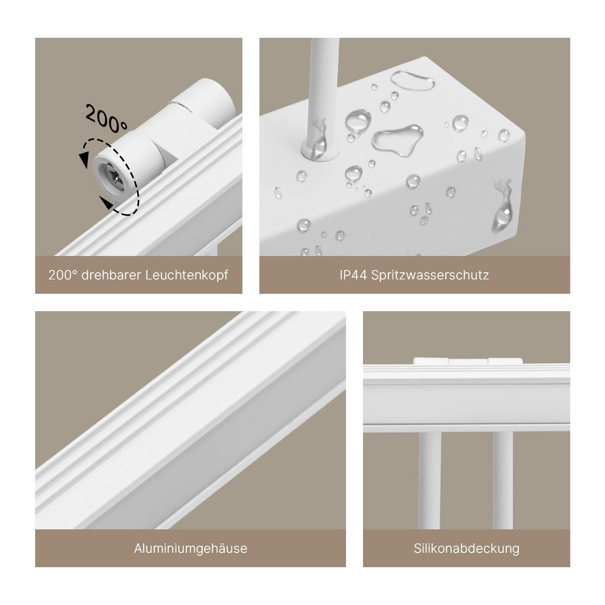 SPIEGELLEUCHTE LED Weiß 4200K Schwarz 40,4/17,1/4 cm - Weiß, Kunststoff (17/40/4cm) - EMKE