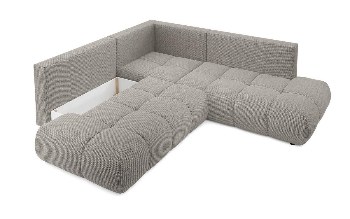 ECKSOFA DUCA II R-S Grau Jersey mit Schlaffunktion - Grau, Holz (266.5/266.5cm) - MASSENO