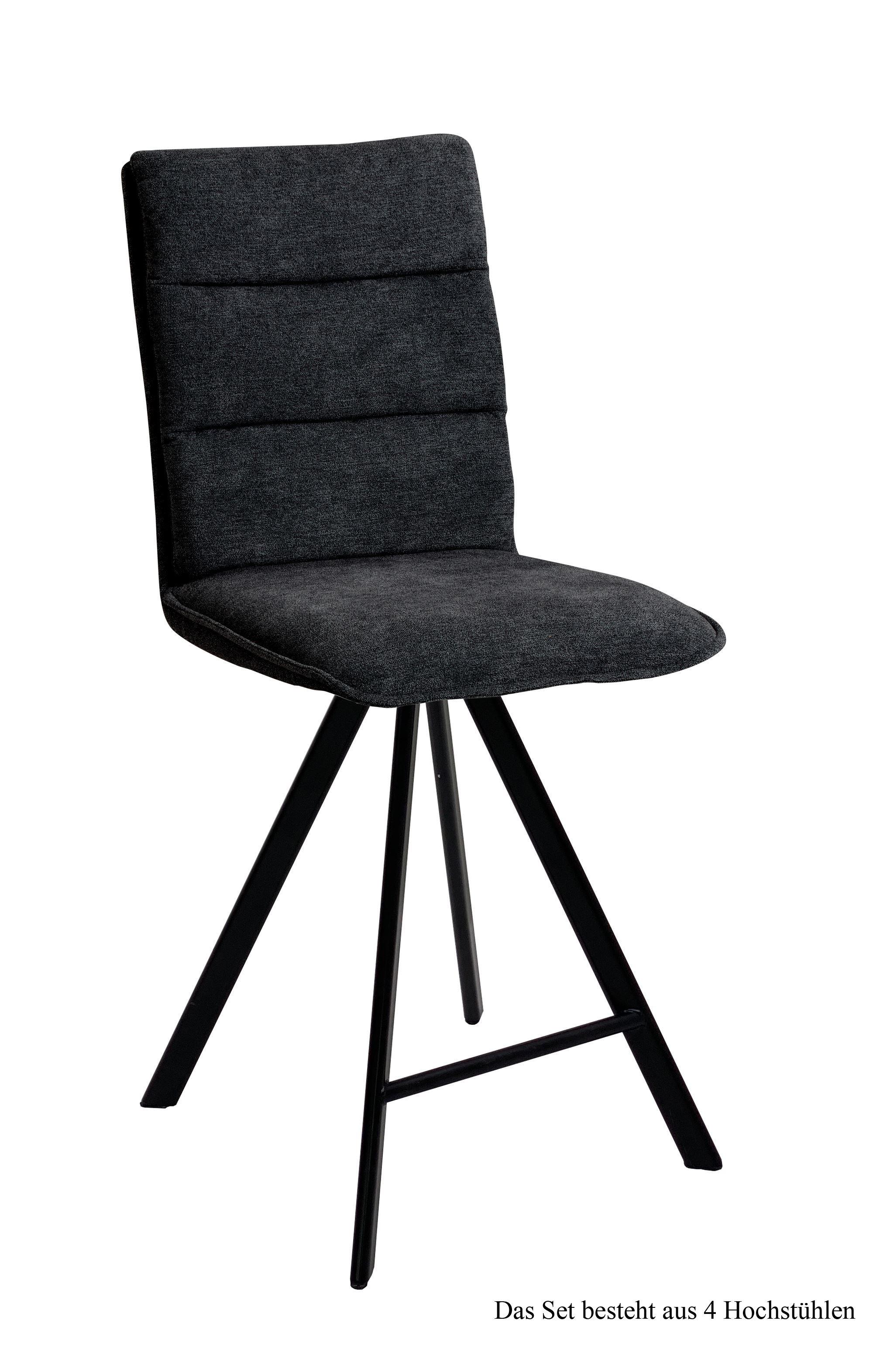 THEKENSTUHL drehbar (4er-Set) Devonne 47x109x60 Schwarz/Anthrazit - Anthrazit/Schwarz, Kunststoff (60/109/47cm) - 58aufmkessel