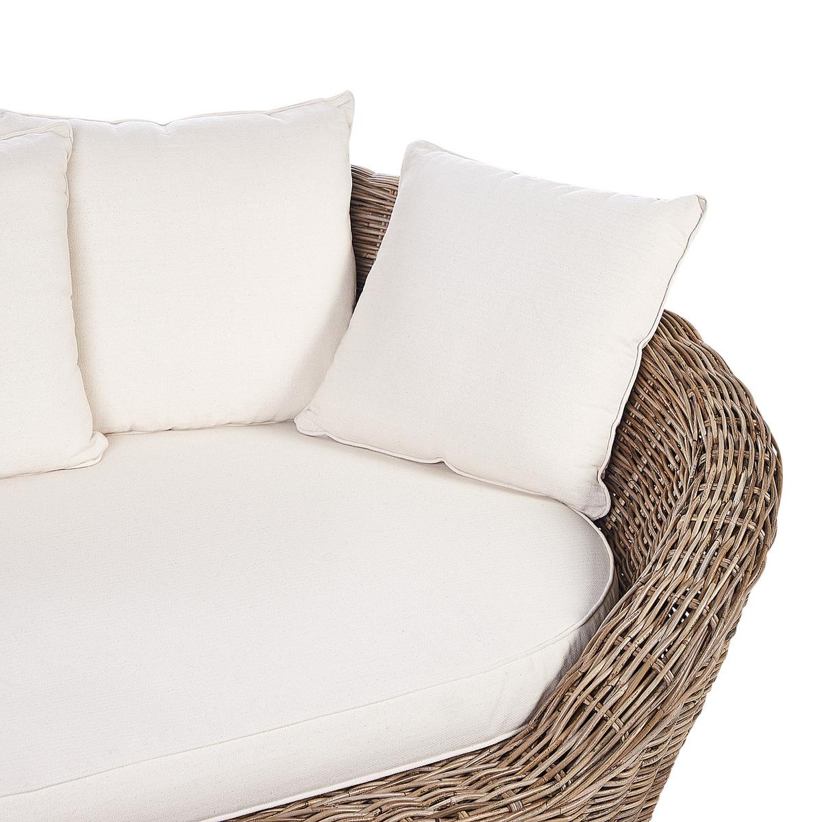 SONNENINSEL 2-Sitzer Naturfarben Cavo - Beige/Naturfarben, Naturmaterialien (227/80/124cm) - Beliani