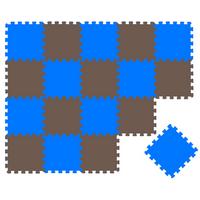 SPIELMATTE ab Null - 180/90/1 cm Puzzlematte Blau - Blau/Braun, Kunststoff (30/30cm) - Littletom