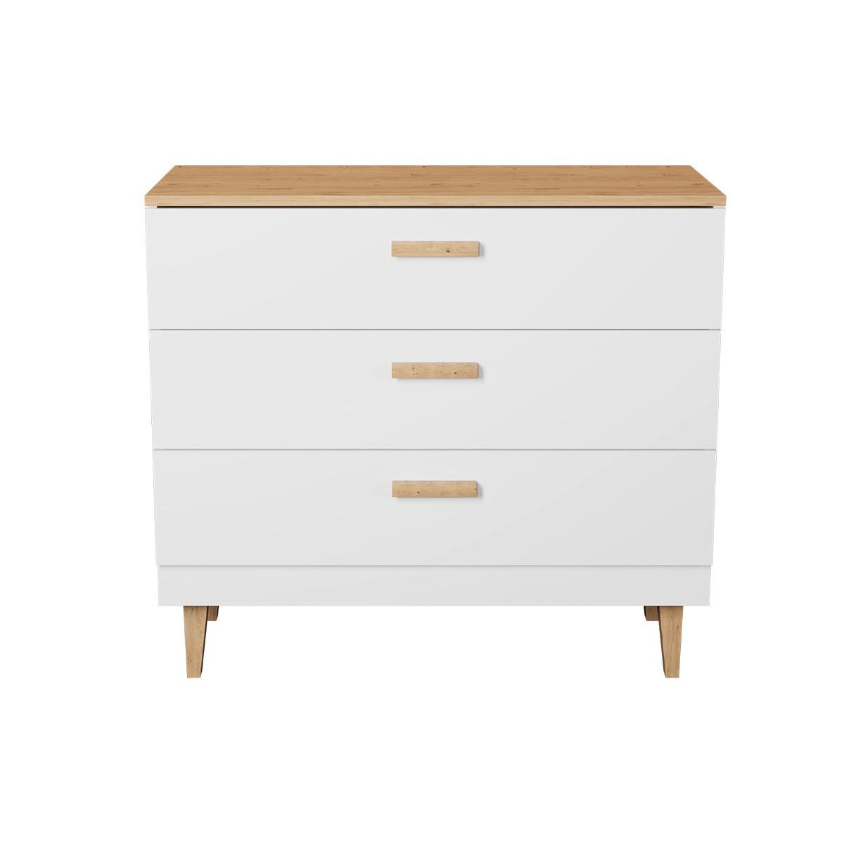 KOMMODE Denver Weiß - Weiß, Holzwerkstoff (100/90/47cm) - Petits-meubles