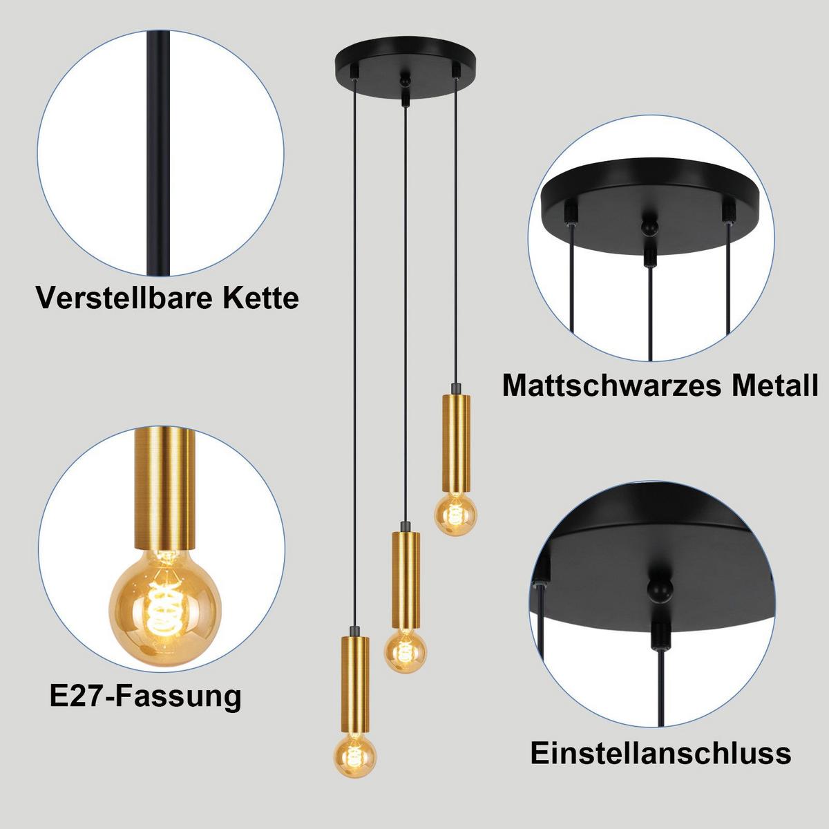 KRONLEUCHTER Helligard 22.0/139.69/22.0 cm - Schwarz, Metall (22/22/139.69cm) - ZMH
