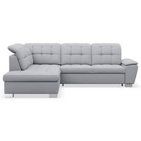 ECKSOFA Jamaal Hellgrau linksseitig - Hellgrau/Schwarz, Textil (258/212cm) - Selsey