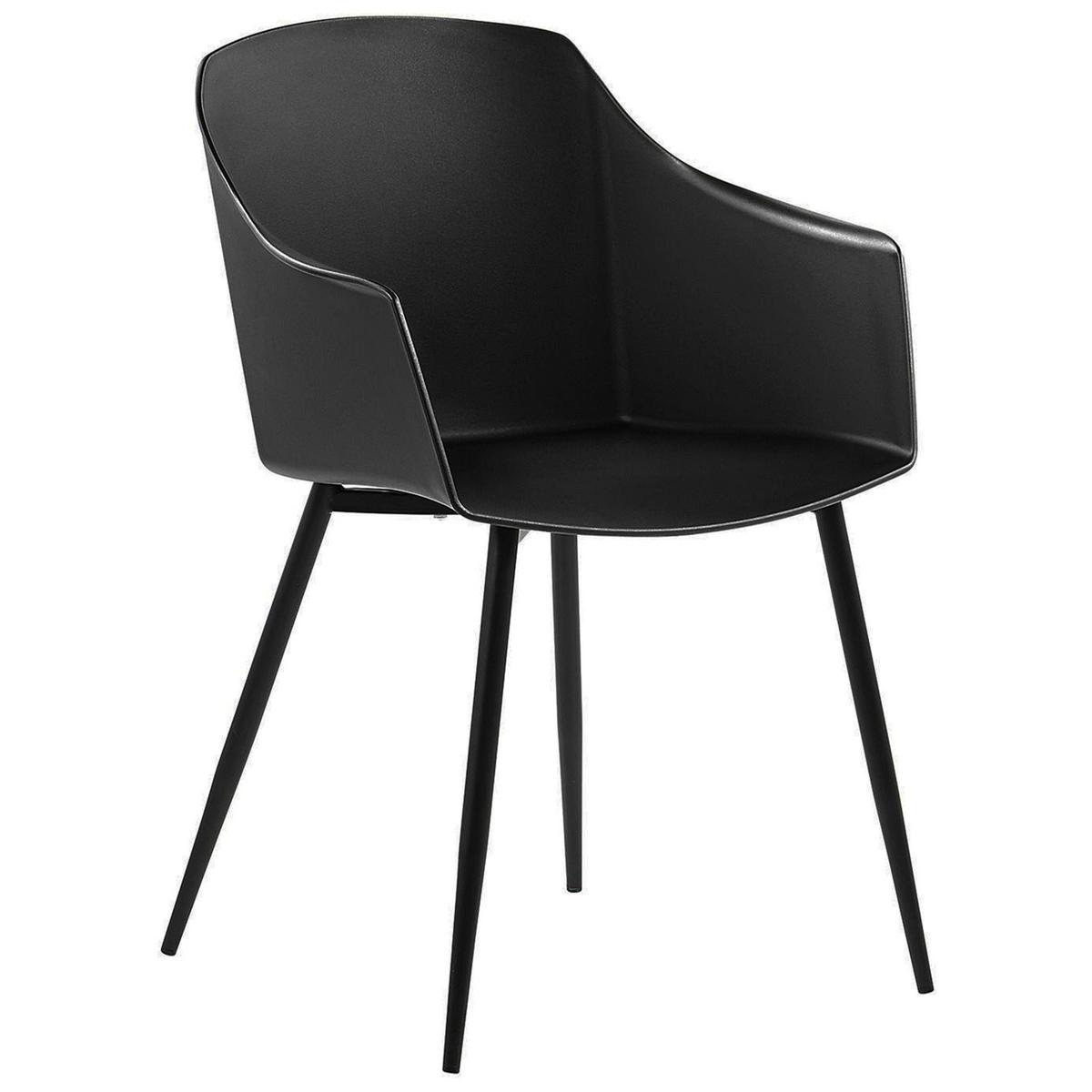 ESSZIMMERSTUHL 2er-Set Kunststoff Schwarz Fonda - Schwarz, Kunststoff/Metall (57/83/51cm) - Beliani