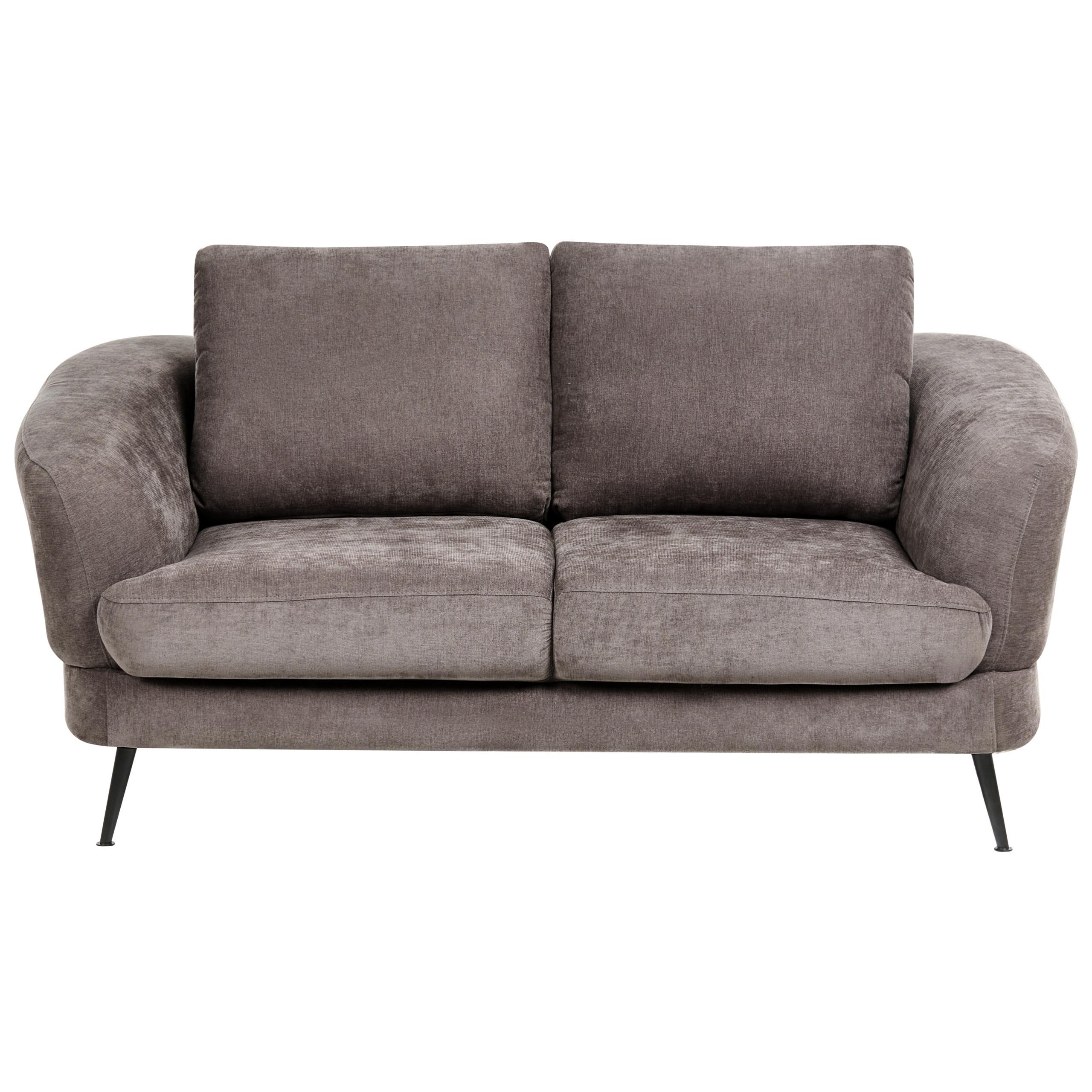2-SITZER-SOFA Chenillegewebe Taupe Kjaer - Taupe, Textil (155/100/100cm) - Beliani