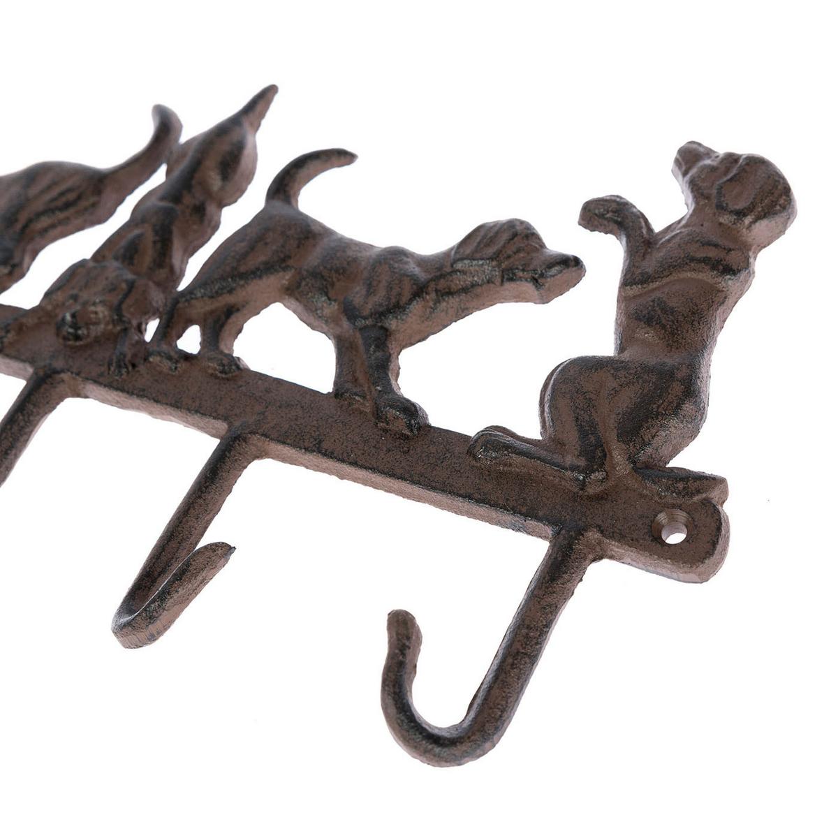 HAKENLEISTE Hunde, Gusseisen - Braun, Metall (36/18/3cm) - Homescapes