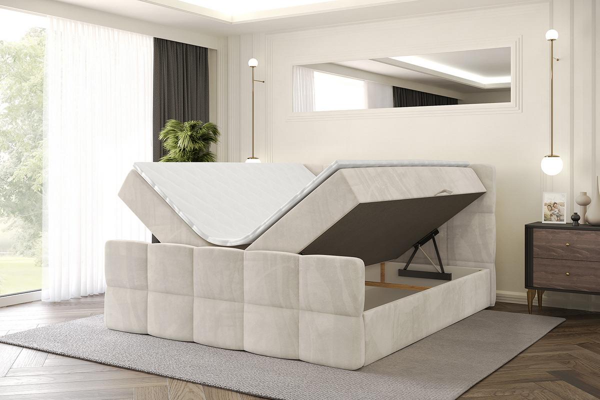 BOXBETT mit Matratze und Lattenrost - LIRO-Z - 120x200 - Beige Casablanca - Beige, Holzwerkstoff (120/200cm) - ALTDECOR