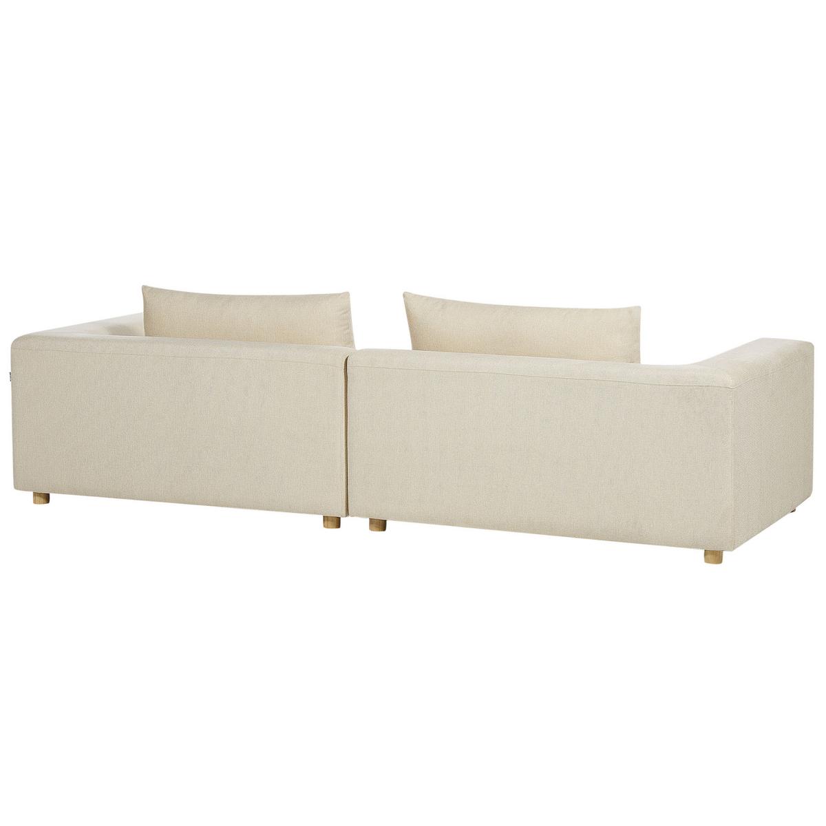 3-SITZER-SOFA sandbeige mit Kissen Lermon - Beige, Textil (260/59/100cm) - Beliani