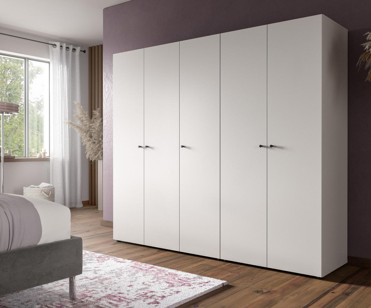 KLEIDERSCHRANK weiß 3-türig 120 cm, Drehtürenschrank mit Kleiderstange - Schwarz/Weiß, Holzwerkstoff/Kunststoff (120/176/51cm) - Inn.Furn