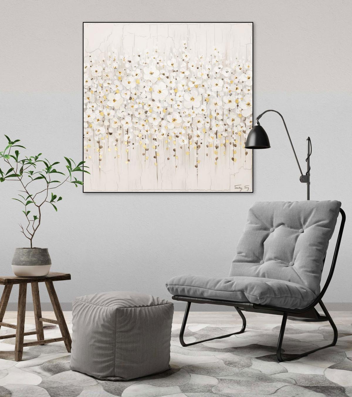ACRYLBILD HANDGEMALT 80/80 cm - Schwarz, Holz/Textil (80/80cm) - KUNSTLOFT