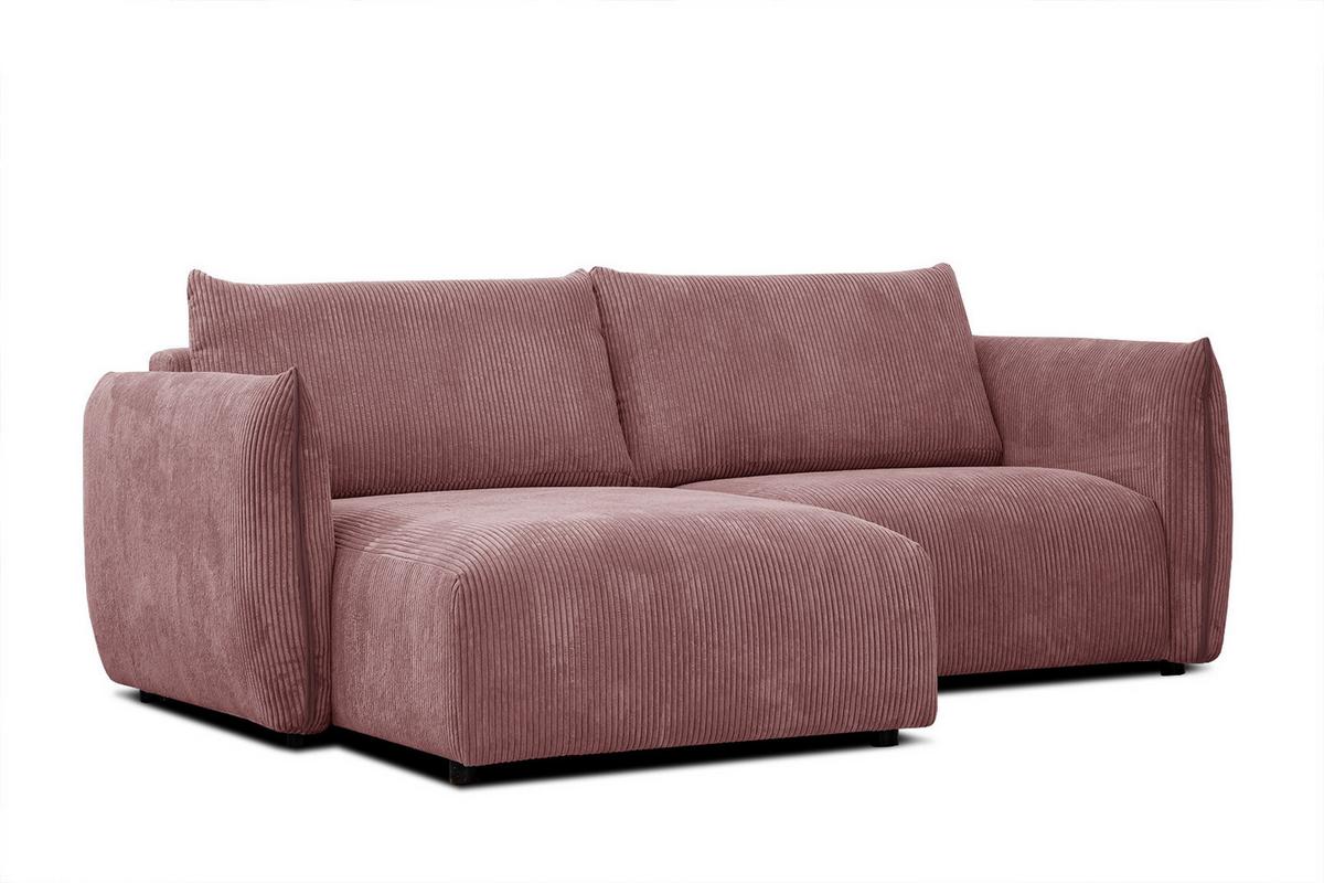 ECKSOFA TAUER 3-Sitzer, altrosa - Altrosa/Schwarz, Holzwerkstoff/Kunststoff (173/206cm) - Wozimo