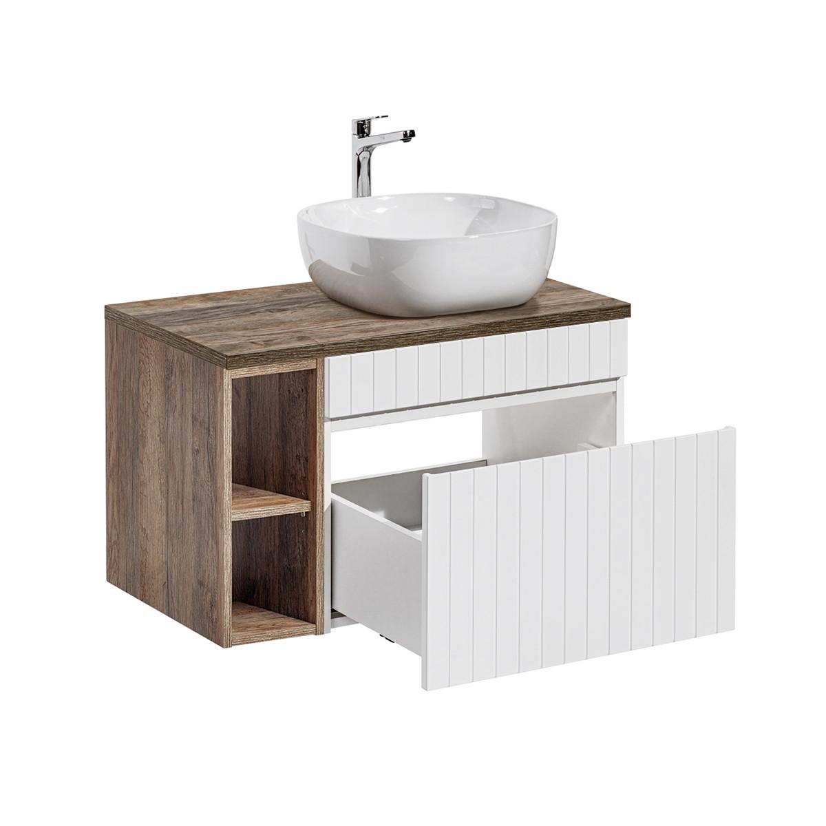 WASCHTISCH 80cm Zelie Weiß - Weiß, Holzwerkstoff (80/48/46cm) - Petits-meubles