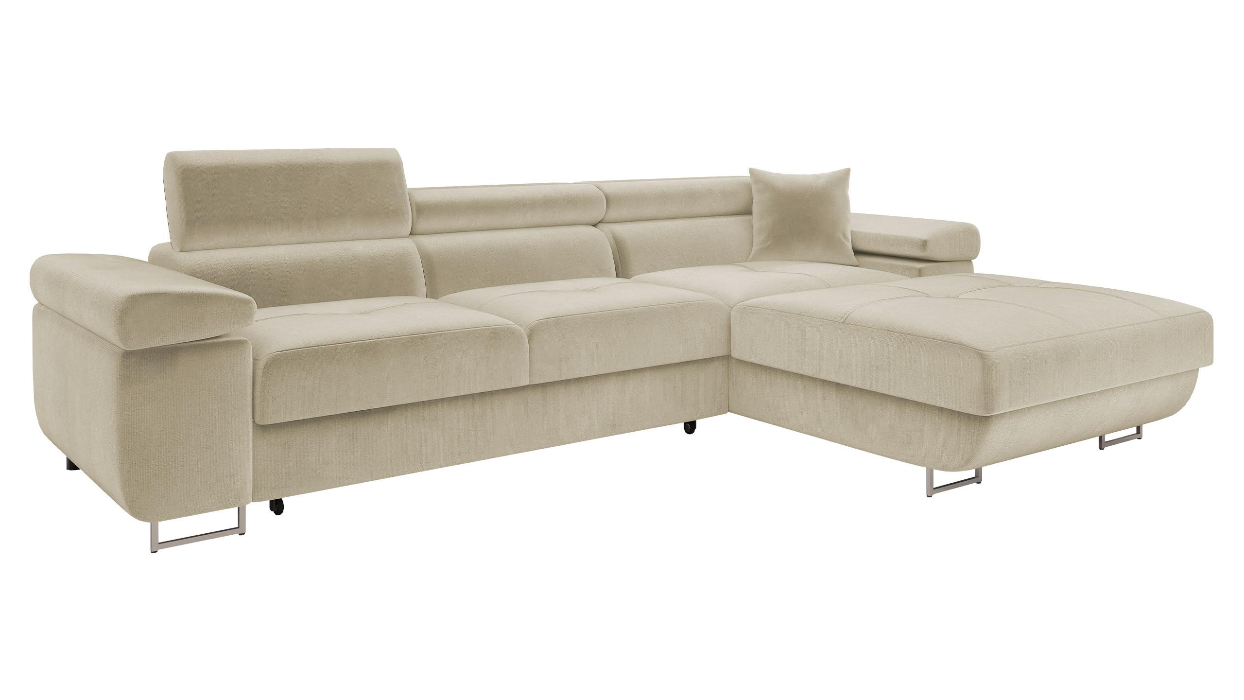 ECKSOFA Torezio Mini, Seite: Rechts - Creme, Holz/Textil (280/170cm) - MIRJAN24