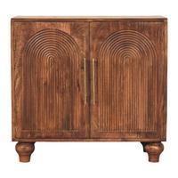 SIDEBOARD mit Roasted-Almond-Finish, 2 Türen, 2 Innenablagen, braun. - Goldfarben/Braun, Holz/Metall (75/71/35cm) - Artisan Furniture