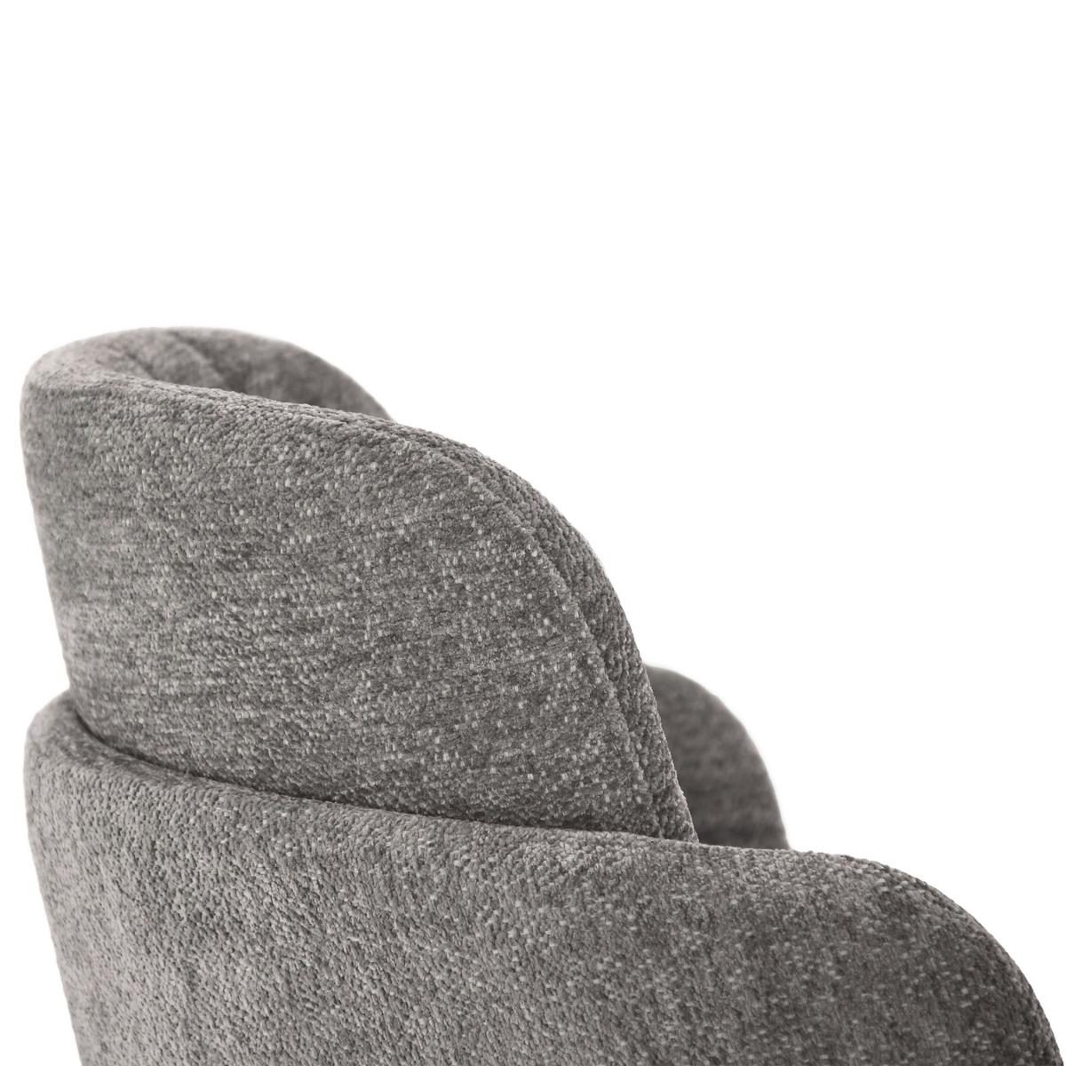 ARMLEHNENSTUHL Velto im Bouclestoff mit Metallbeinen, Cappuccino - Schwarz/Cappuccino, Metall (55/77/51cm) - Beautysofa