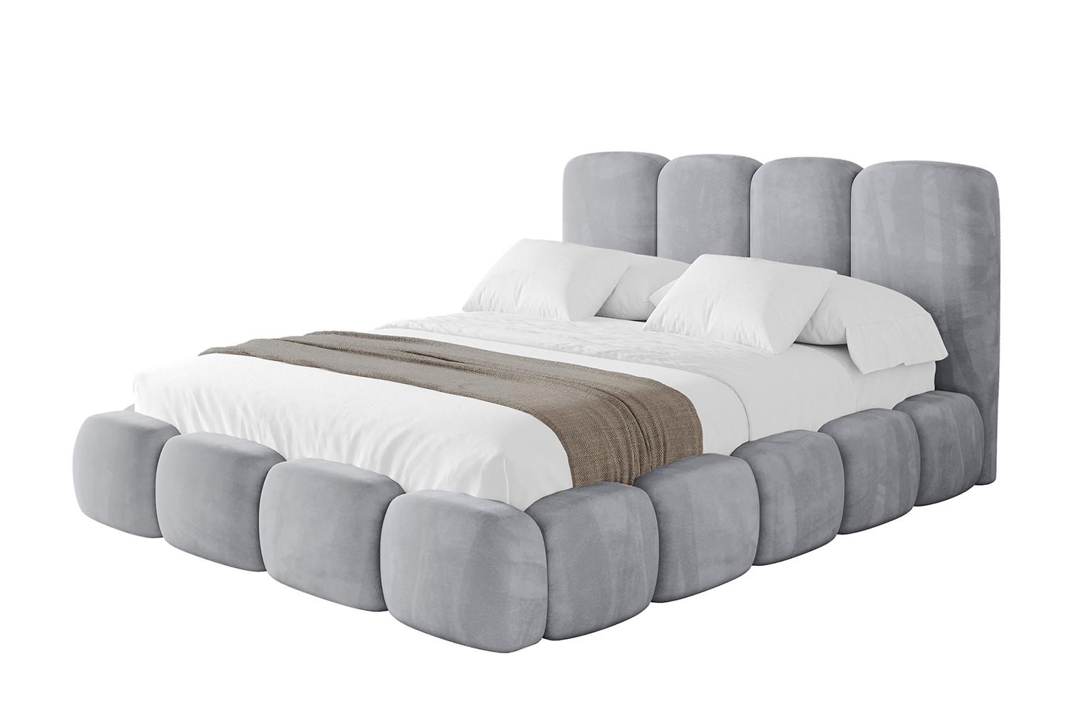 POLSTERBETT mit Bettkasten und Lattenrost, Boxbett ohne Matratze - KALA 120x200 Hellgrau - Hellgrau, Holzwerkstoff/Textil (120/200cm) - ALTDECOR
