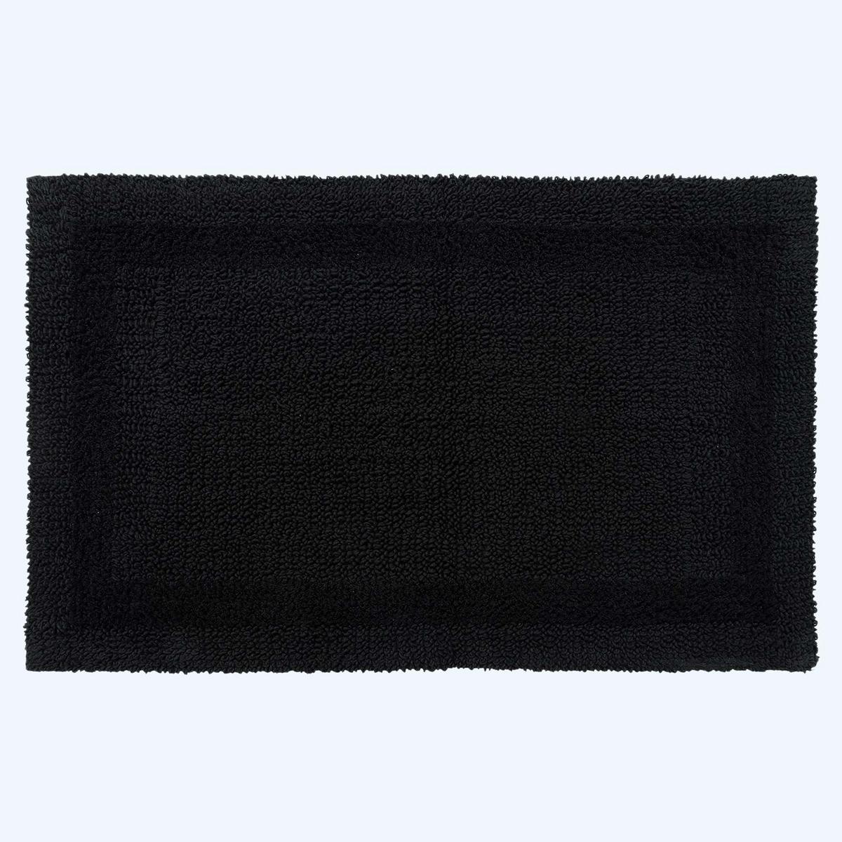 BADEMATTE 70/120 cm, 100% Baumwolle, wendbar - Schwarz, Textil (70/120cm) - Homescapes