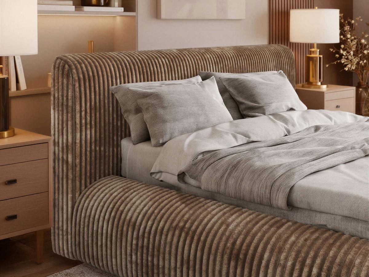 POLSTERBETT TILBEA CLASSIC 200/200 - Braun Cordstoff - ohne Matratze - Braun, Textil (200/200cm) - MKS