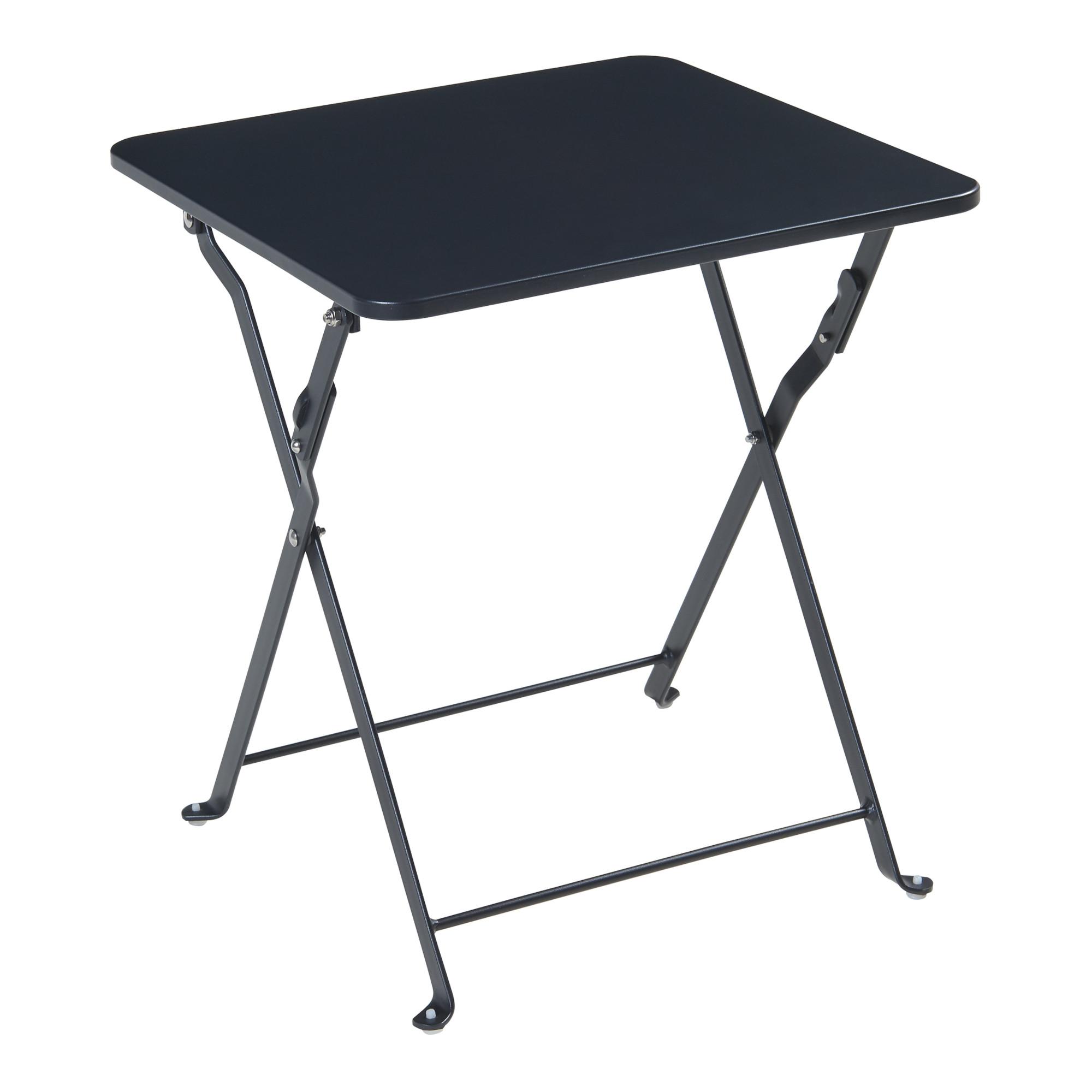 GARTENKLAPPTISCH Vegårshei - Schwarz, Metall (40/40/45cm) - [en.casa]