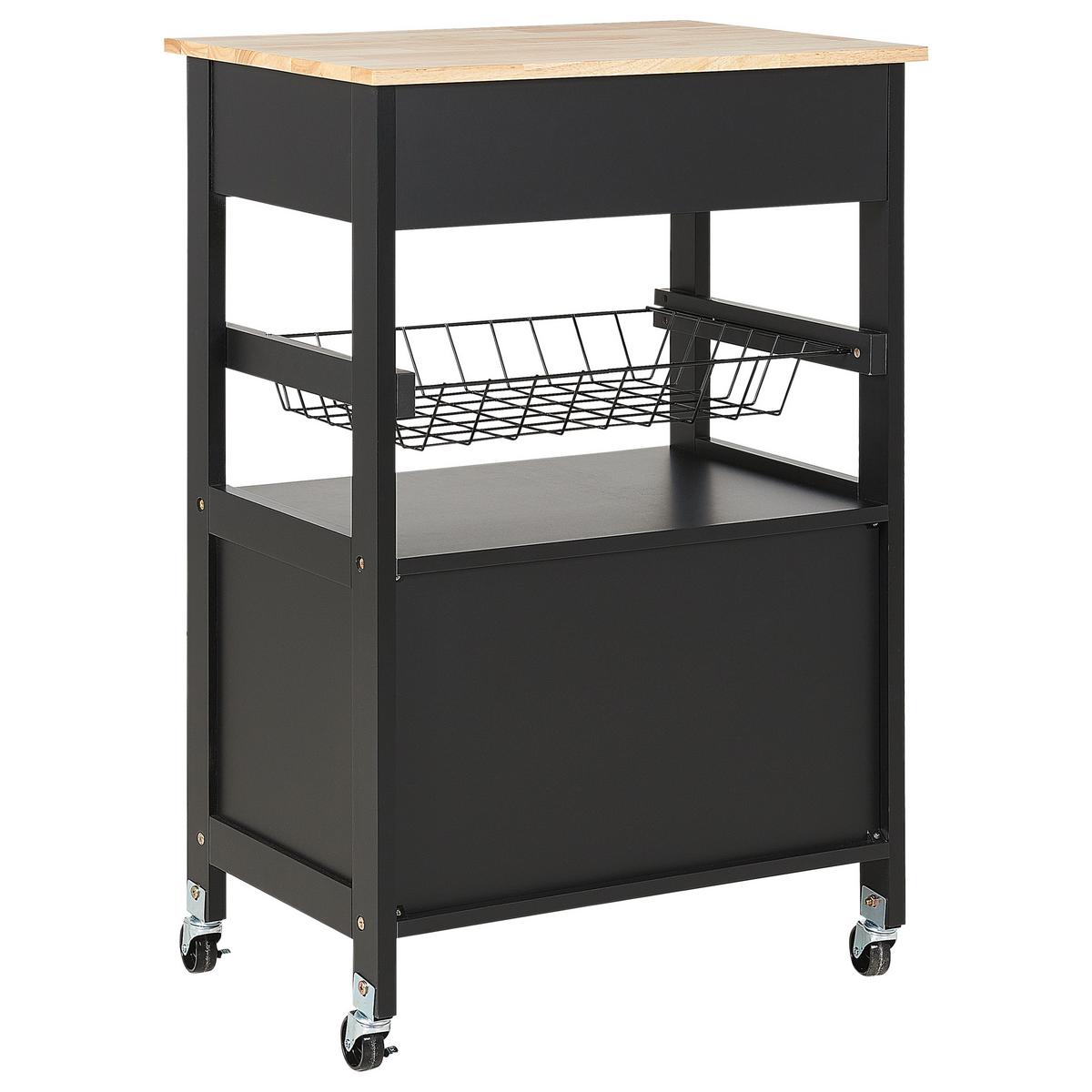 SERVIERWAGEN Schwarz Lugo - Schwarz/Braun, Holzwerkstoff (58/90/40cm) - Beliani