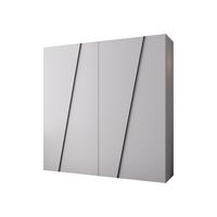 DREHTÜRENSCHRANK Zen 200 cm - Schwarz/Weiß, Holzwerkstoff/Kunststoff (200/202/50cm) - MIRJAN24