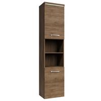 BADEZIMMERSCHRANK Paso mit 2 Türen Braun Eiche - 35 x 35 x 160 cm - Eichefarben/Braun, Holz (35/160/35cm) - Badplaats