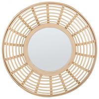 WANDSPIEGEL Bambusholz natürlich 60 cm Hanua - Beige/Naturfarben, Holz (60/60/6cm) - Beliani
