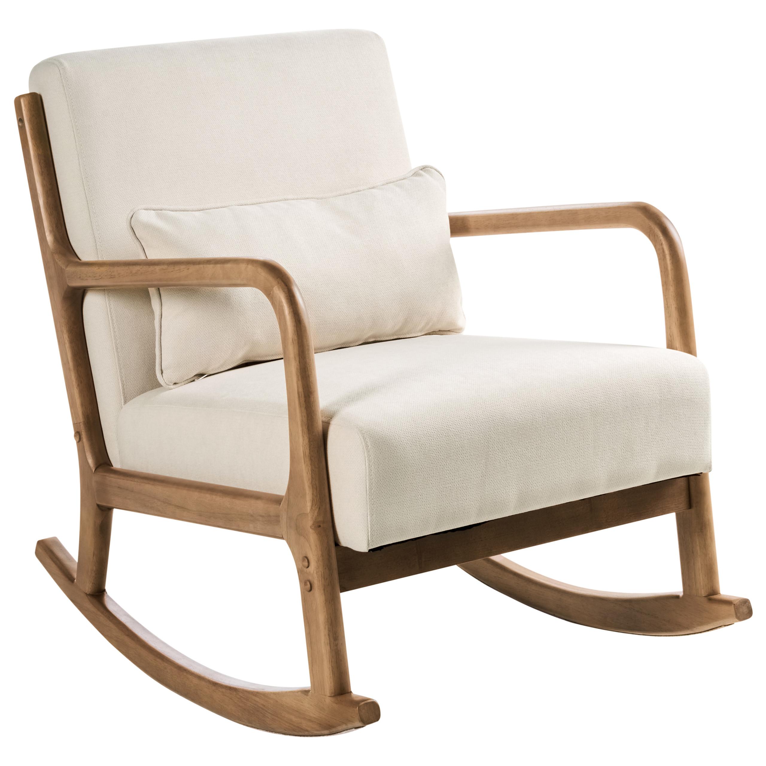 SCHAUKELSESSEL Stoff Hellbeige Skovde - Beige, Textil (66/82/79cm) - Beliani