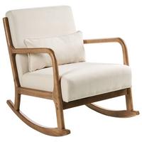 SCHAUKELSESSEL Stoff Hellbeige Skovde - Beige, Textil (66/82/79cm) - Beliani