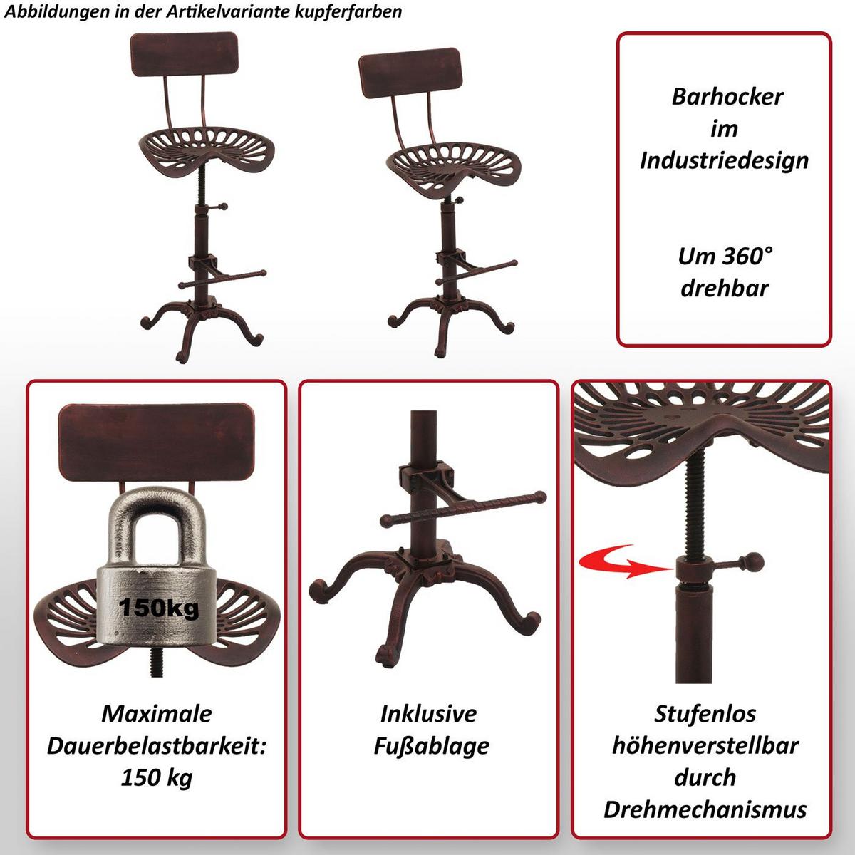 BARHOCKER Rot - Rot, Metall (44/89/36cm) - MCW