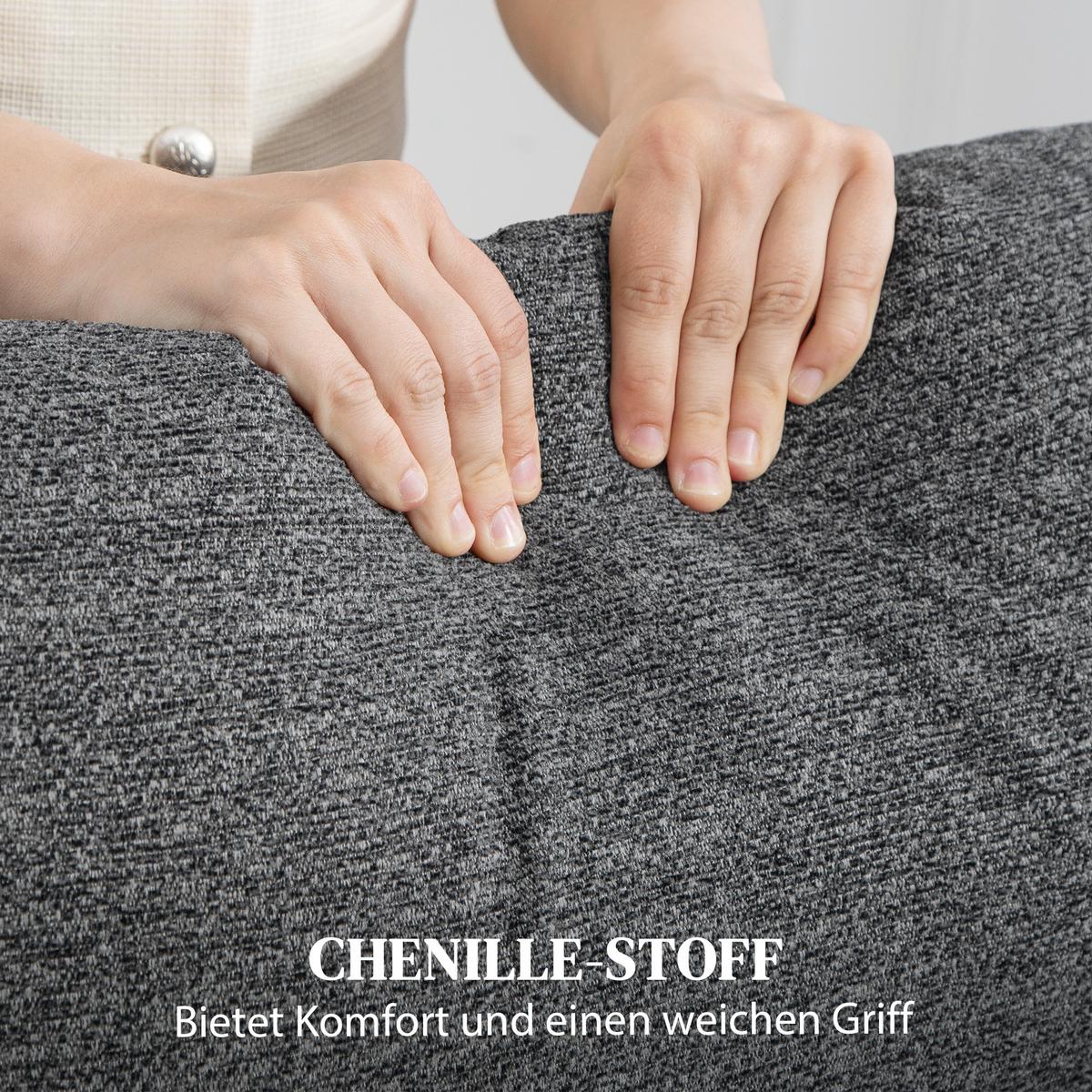 RELAXSESSEL Polyester Grau - Grau, Textil/Metall (91/98/161cm) - HOMCOM