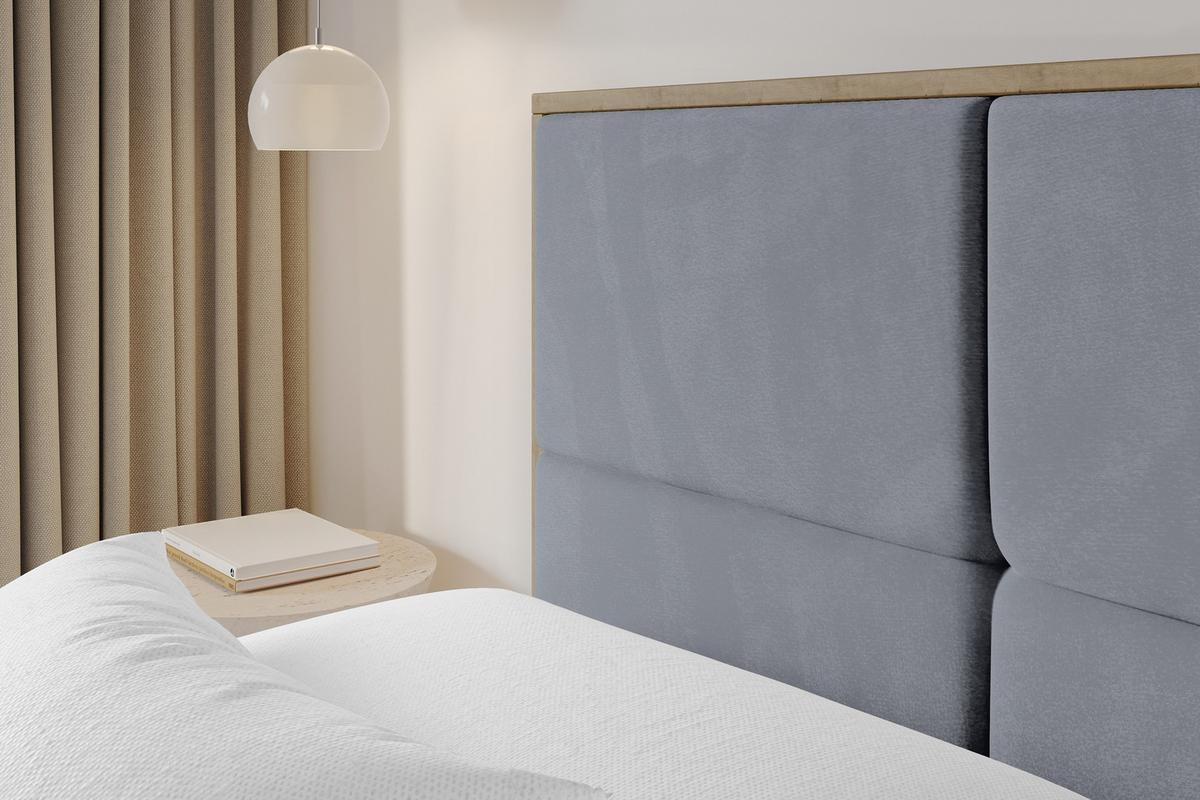 POLSTERBETT mit Bettkasten und Lattenrost, Bett mit Matratze H3/H4 - LILA 140x200 Grau - Grau, Holzwerkstoff/Textil (140/200cm) - ALTDECOR